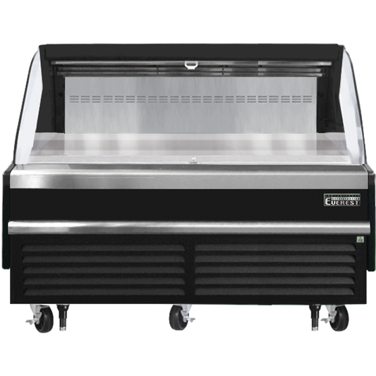 Everest Horizontal Open Air Merchandiser, 73 1/4" Length, 34 1/4" Depth, 41" Height - Black Exterior Model EOMH-72-B-35-S