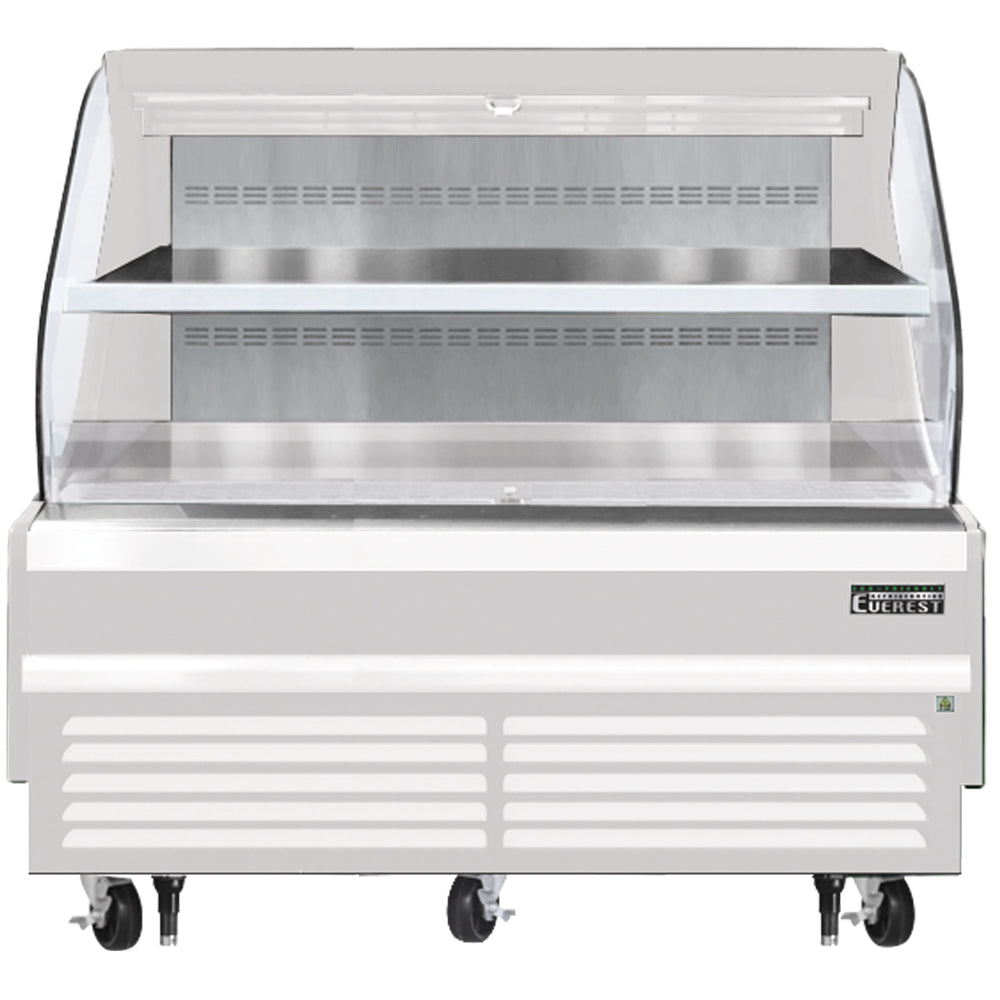 Everest Horizontal Open Air Merchandiser, 73 1/4" Length, 34 1/4" Depth, 46" Height - White Exterior Model EOMH-72-W-35-T