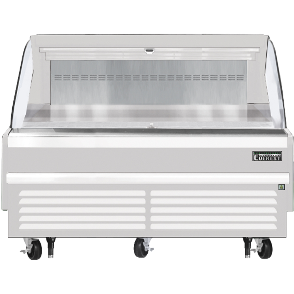 Everest Horizontal Open Air Merchandiser, 73 1/4" Length, 34 1/4" Depth, 41" Height - White Exterior Model EOMH-72-W-35-S