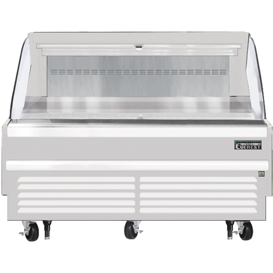 Everest Horizontal Open Air Merchandiser, 73 1/4" Length, 34 1/4" Depth, 41" Height - White Exterior Model EOMH-72-W-35-S
