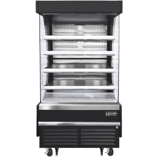 Everest Vertical Open Air Merchandiser, 37 1/4" Length, 28 3/8" Depth, 78" Height - Black Exterior Model EOMV-36-B-28-T
