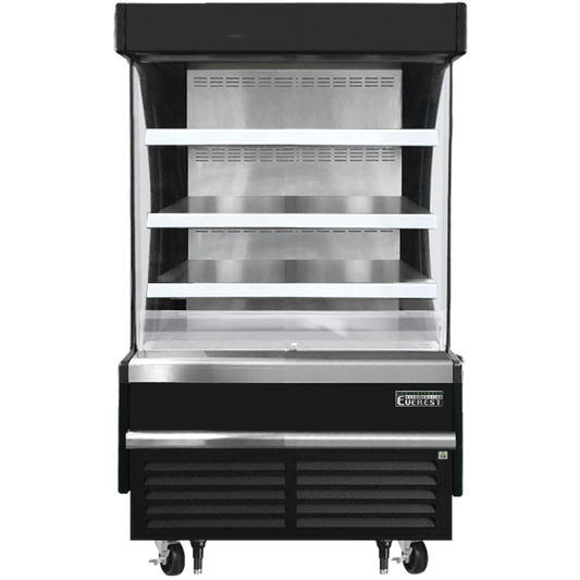 Everest Vertical Open Air Merchandiser, 37 1/4" Length, 28 3/8" Depth, 60 1/8" Height - Black Exterior Model EOMV-36-B-28-S