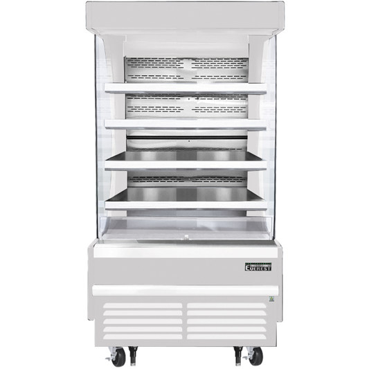 Everest Vertical Open Air Merchandiser, 37 1/4" Length, 28 3/8" Depth, 78" Height - White Exterior Model EOMV-36-W-28-T