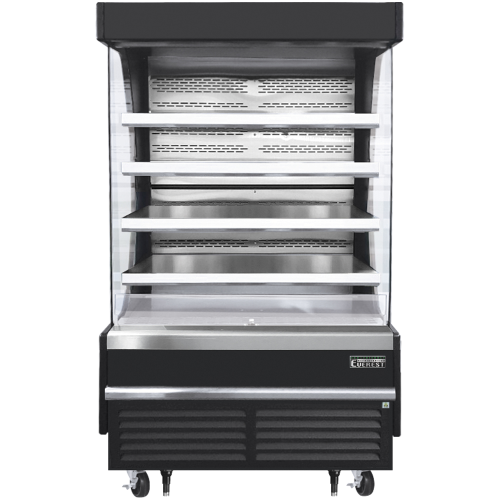 Everest Vertical Open Air Merchandiser, 48" Length, 28 3/8" Depth, 78" Height - Black Exterior Model EOMV-48-B-28-T