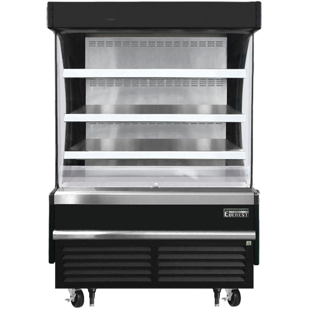 Everest Vertical Open Air Merchandiser, 48" Length, 28 3/8" Depth, 60 1/8" Height - Black Exterior Model EOMV-48-B-28-S