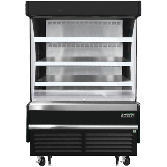 Everest Vertical Open Air Merchandiser, 48" Length, 28 3/8" Depth, 60 1/8" Height - Black Exterior Model EOMV-48-B-28-S