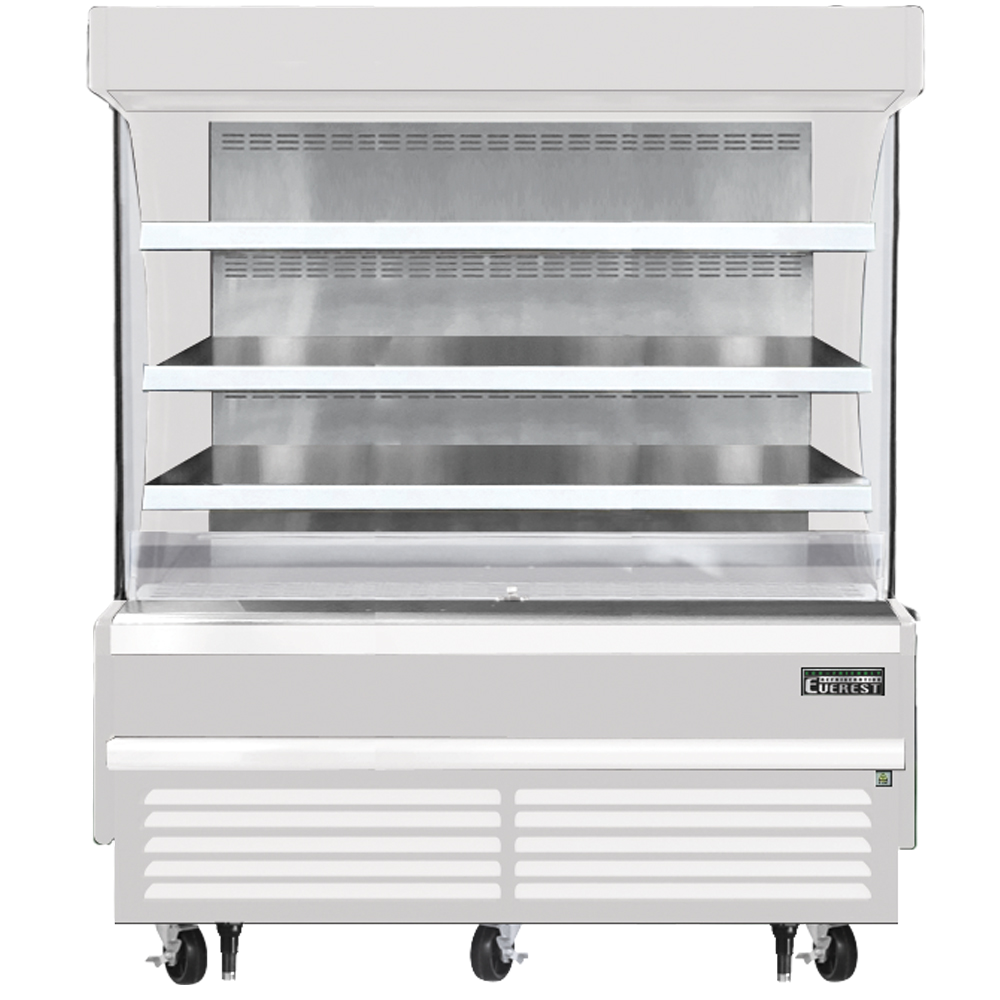 Everest Vertical Open Air Merchandiser, 60" Length, 28 3/8" Depth, 60 1/8" Height - White Exterior Model EOMV-60-W-28-S