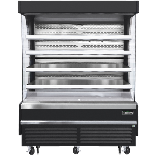 Everest Vertical Open Air Merchandiser, 73 1/4" Length, 28 3/8" Depth, 78" Height - Black Exterior Model EOMV-72-B-28-T
