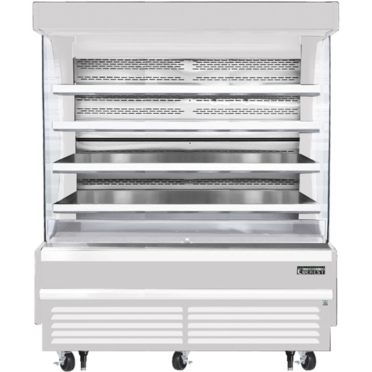 Everest Vertical Open Air Merchandiser, 73 1/4" Length, 28 3/8" Depth, 78" Height - White Exterior Model EOMV-72-W-28-T