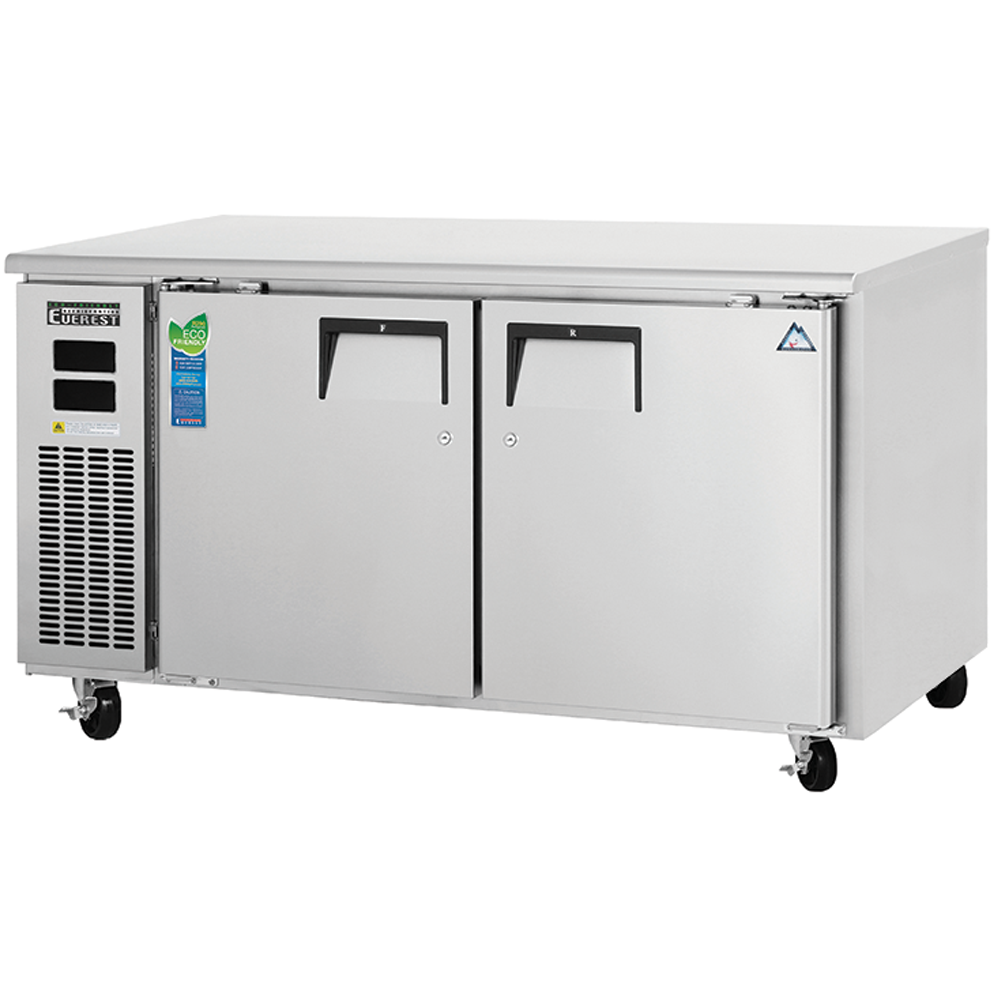 Everest 2 Door Undercounter 1/2 Ref & 1/2 Fzr Dual Temp, 59 1/2", 24" Depth Model ETRF2-24