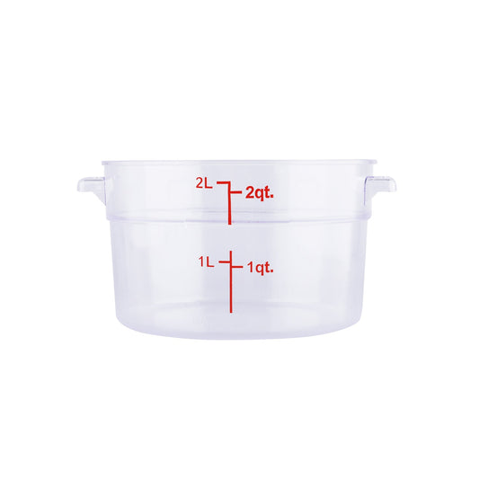 Food Storage Container Round PC Clear 2QT