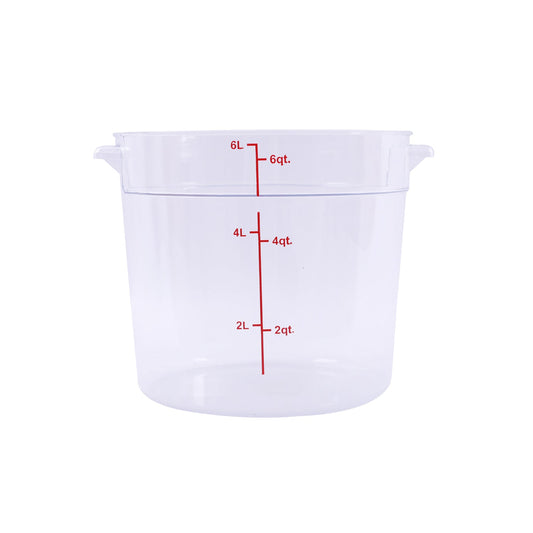 Food Storage Container Round PC Clear 6QT