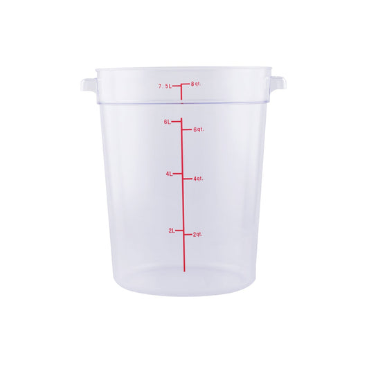 Food Storage Container Round PC Clear 8QT