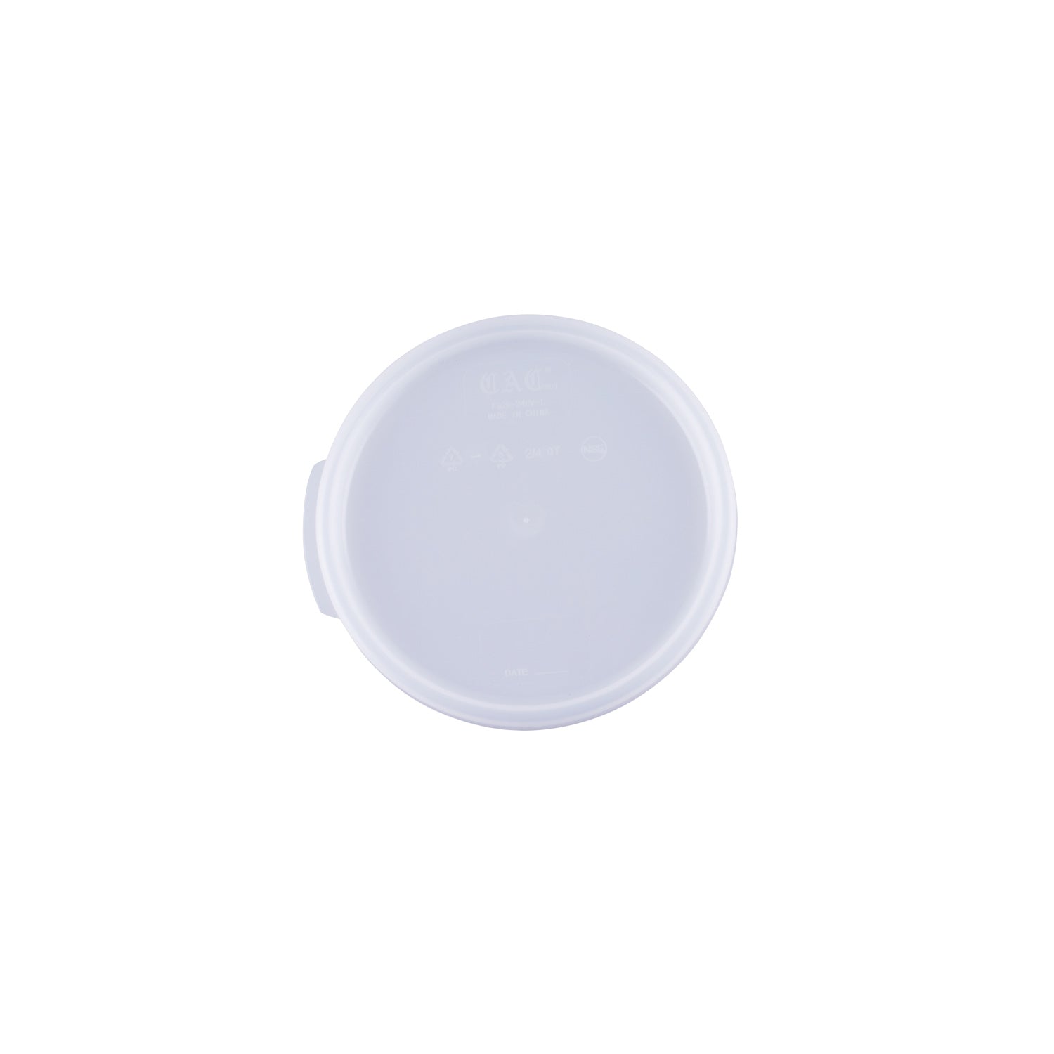 Cover Food Storage CTR. Round PP Trans. for 2QT&4QT