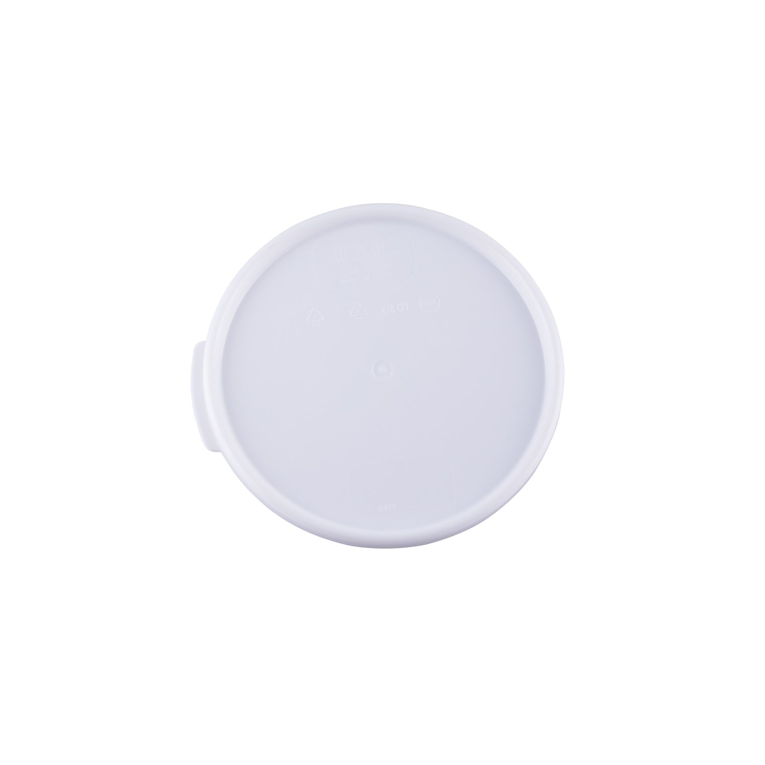 Cover Food Storage Container Round PP White for 6QT&8QT