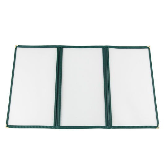 Menu Cover 3-Pocket Green 8-1/2x11"