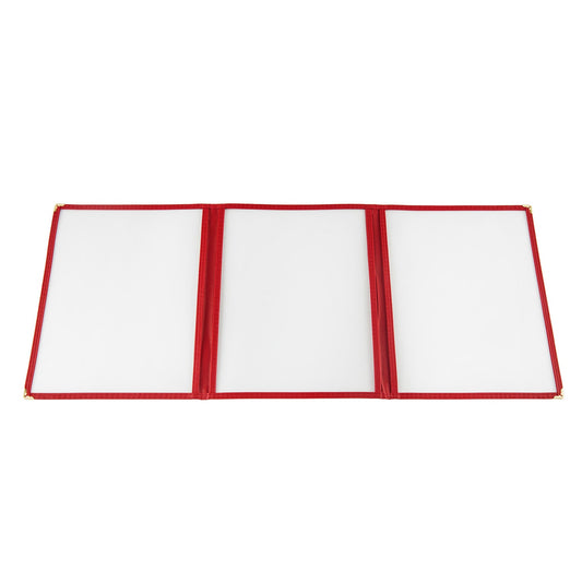 Menu Cover 3-Pocket Red 8-1/2x11"