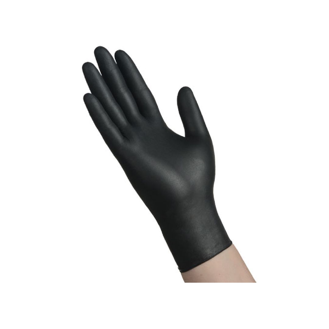 Ambitex Black Nitrile Powder Free Gloves N4201BLK-M