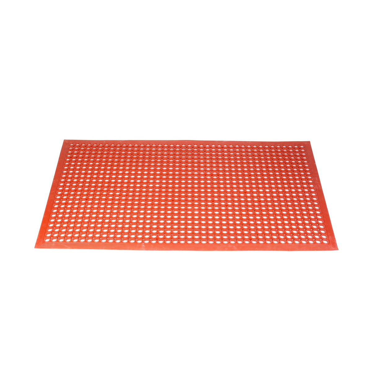 Floor Mat Rubber Beveled Edge Red 5x3'