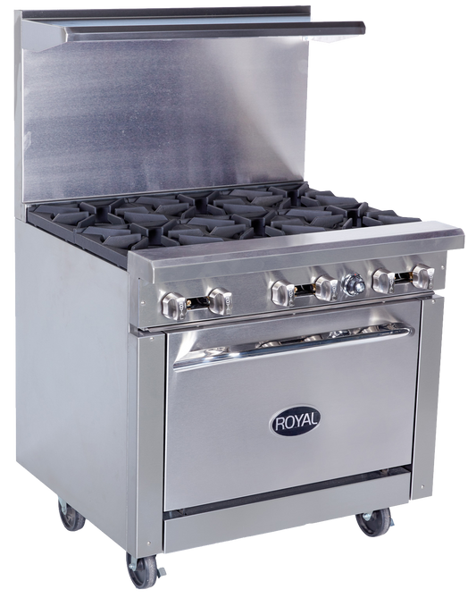 Royal Range RR-6 Range, 36", 6 Open Burners