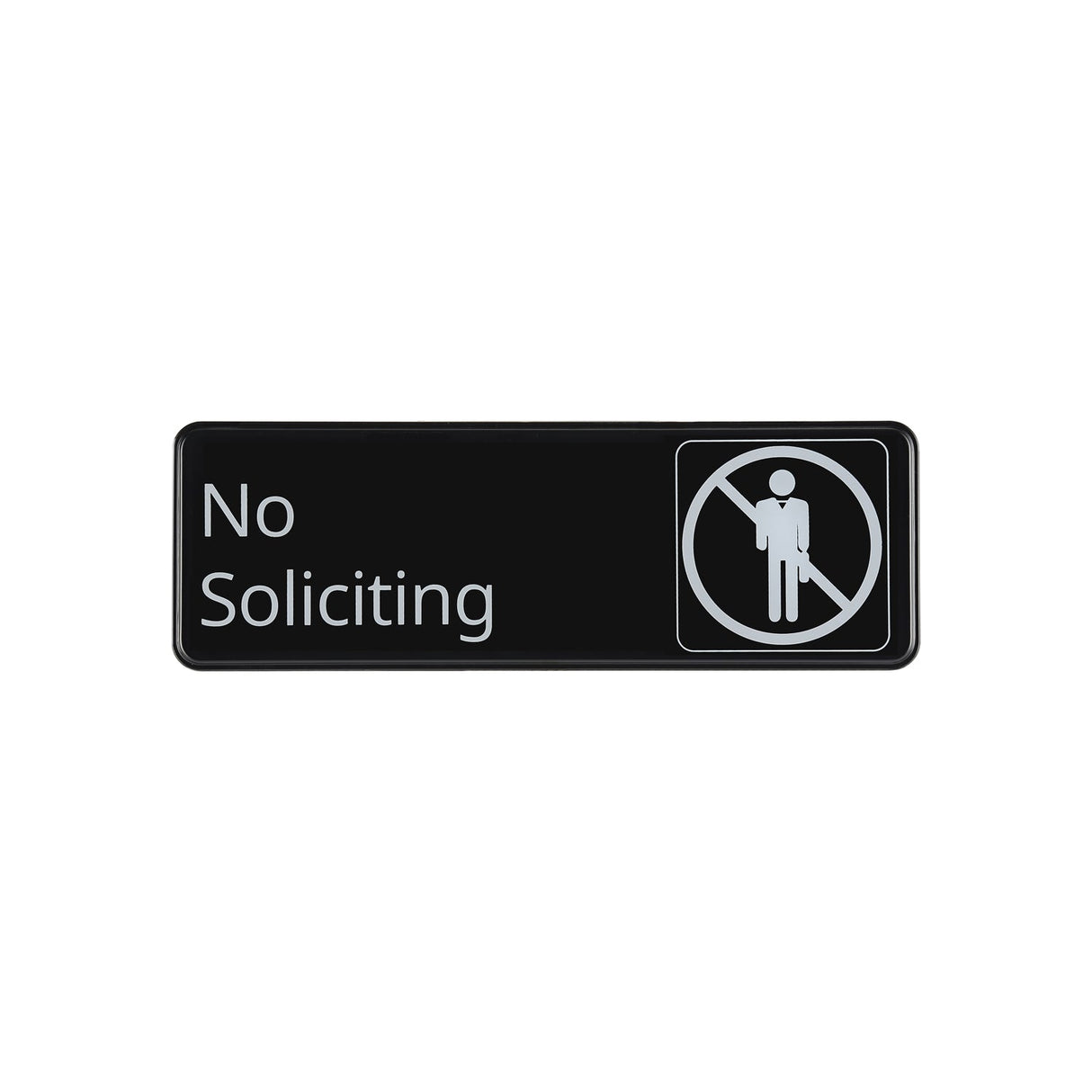 Sign Compliance EN No Soliciting 9x3"H