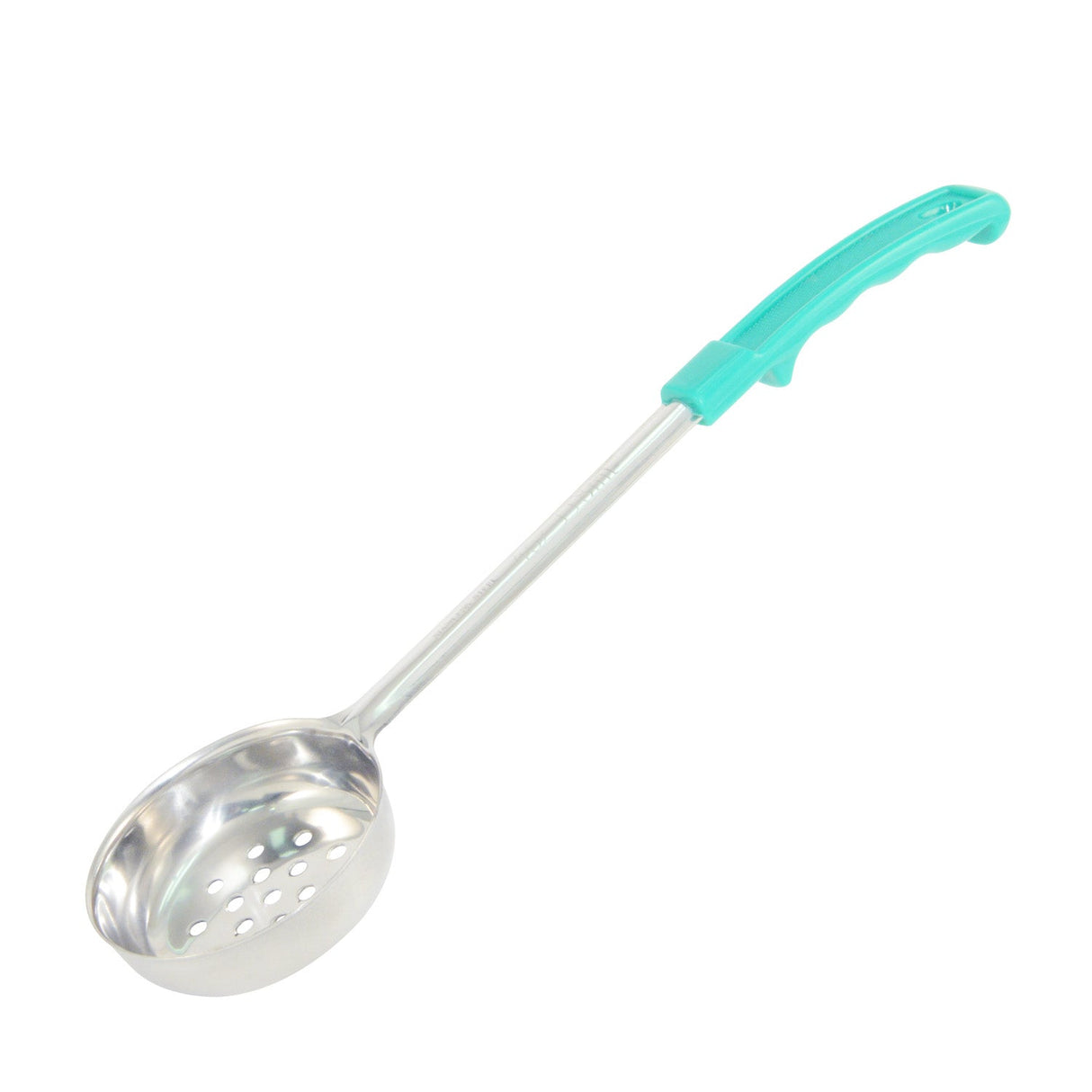 Portion Spoon SS Perf. W/ Green Hdl 4oz