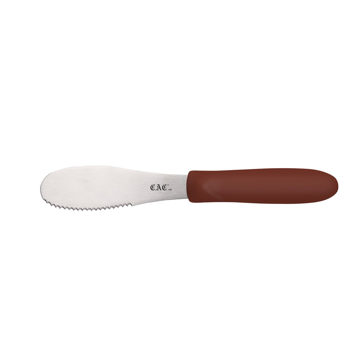 Spreader SS Serrated Plastic Hdl 3-7/8" Brown