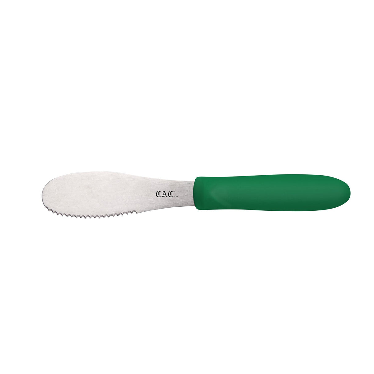 Spreader SS Serrated Plastic Hdl 3-7/8" Green