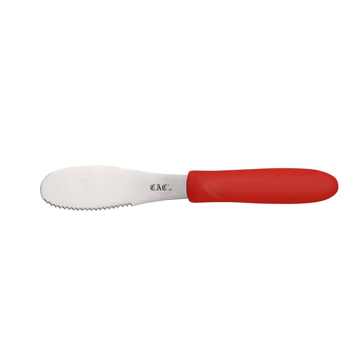 Spreader SS Serrated Plastic Hdl 3-7/8" Red