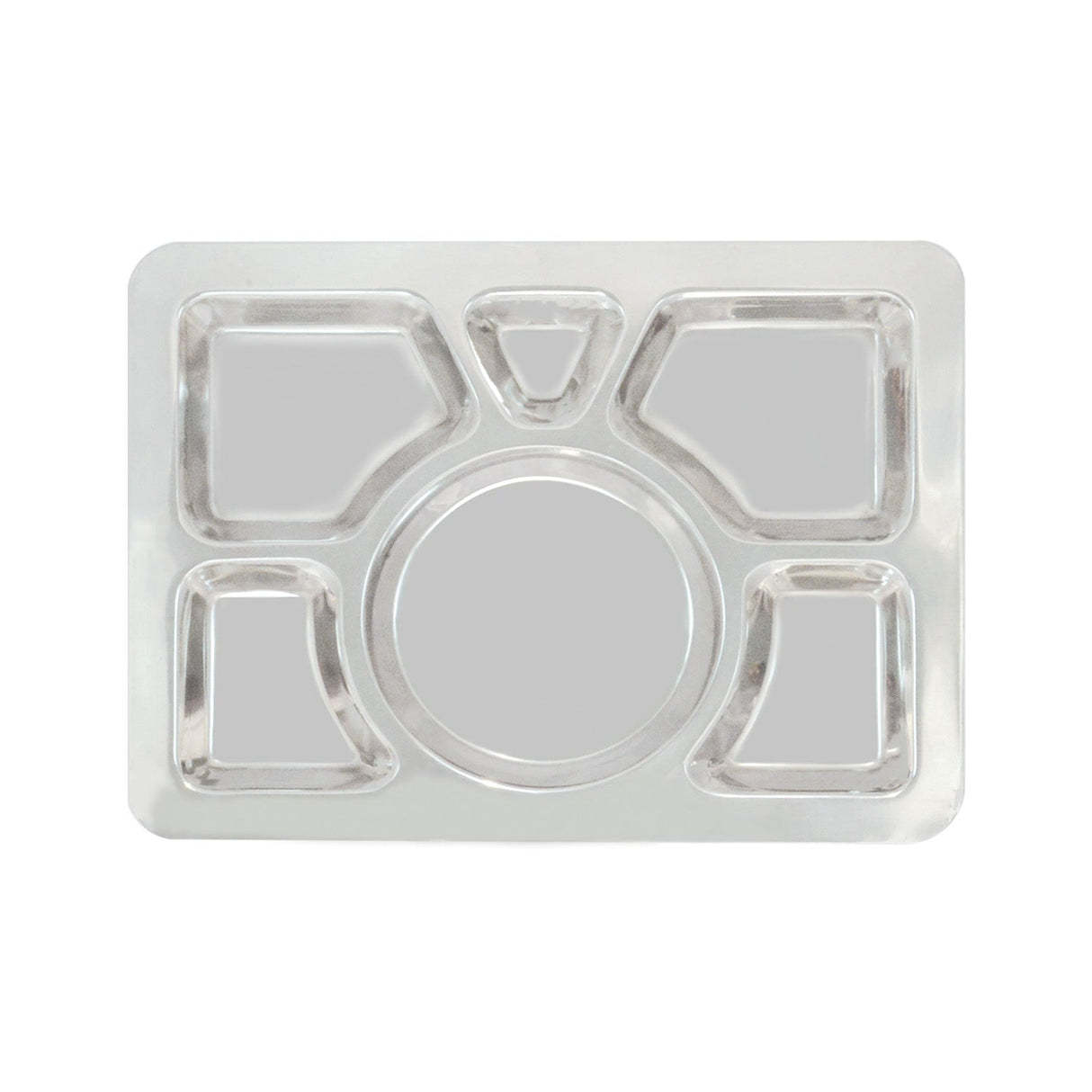 Tray SS 6-Comprt. W/ Round Center