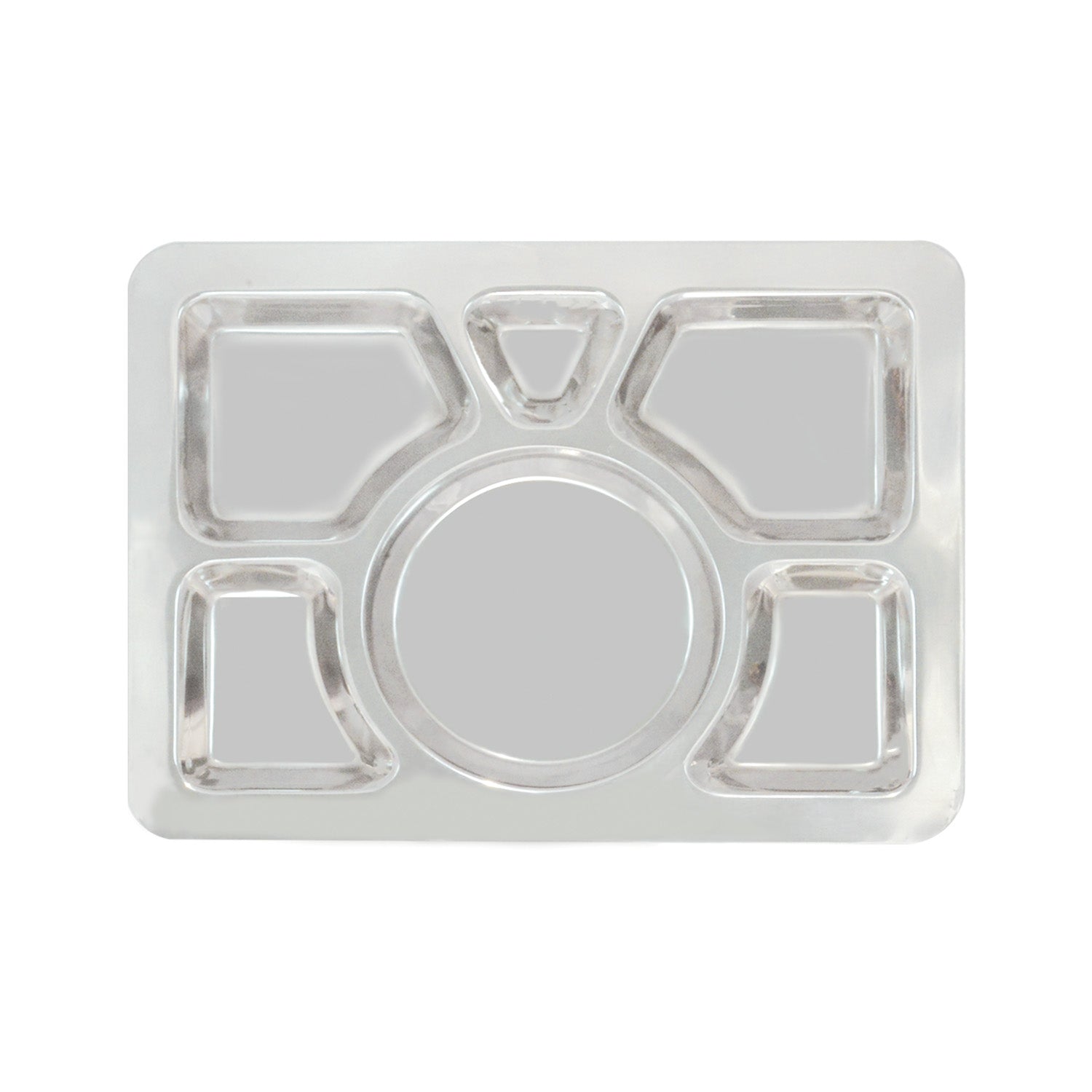 Tray SS 6-Comprt. W/ Round Center