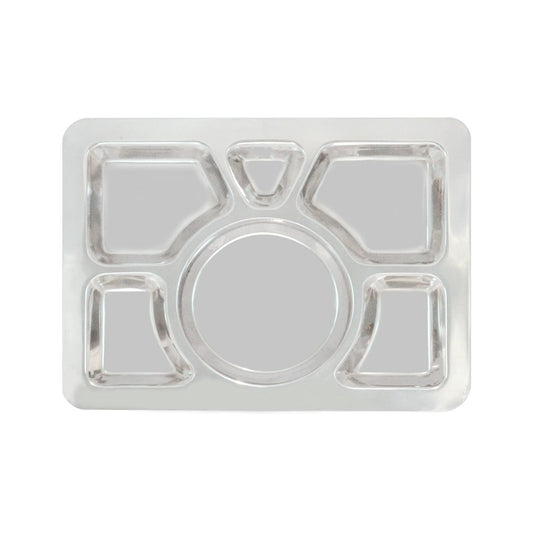 Tray SS 6-Comprt. W/ Round Center