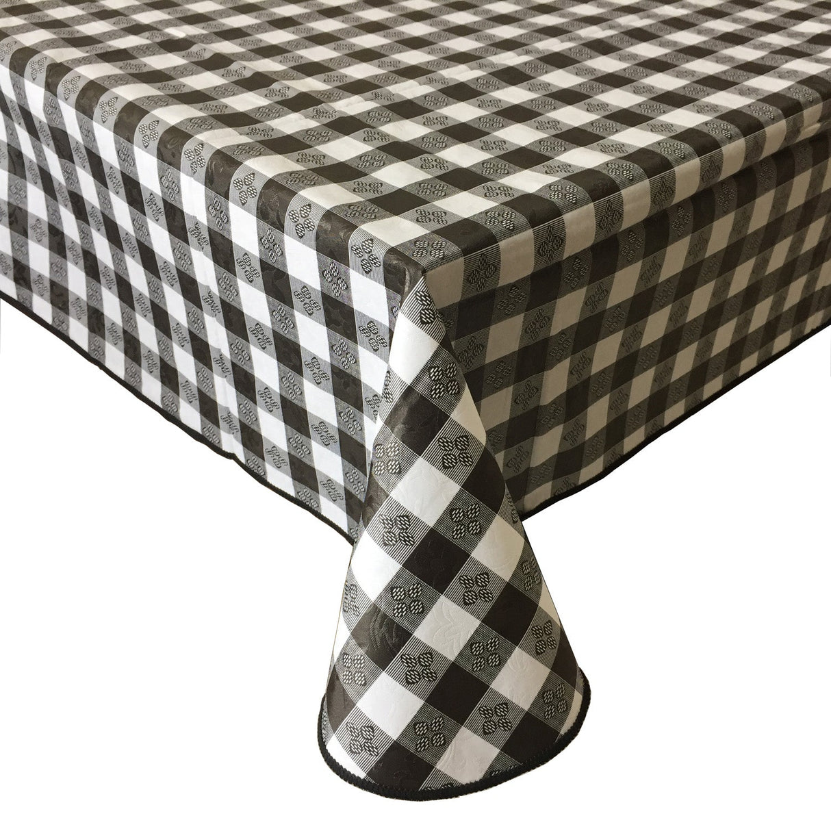 Table Cover Vinyl W/ Flannel Black 52x52"