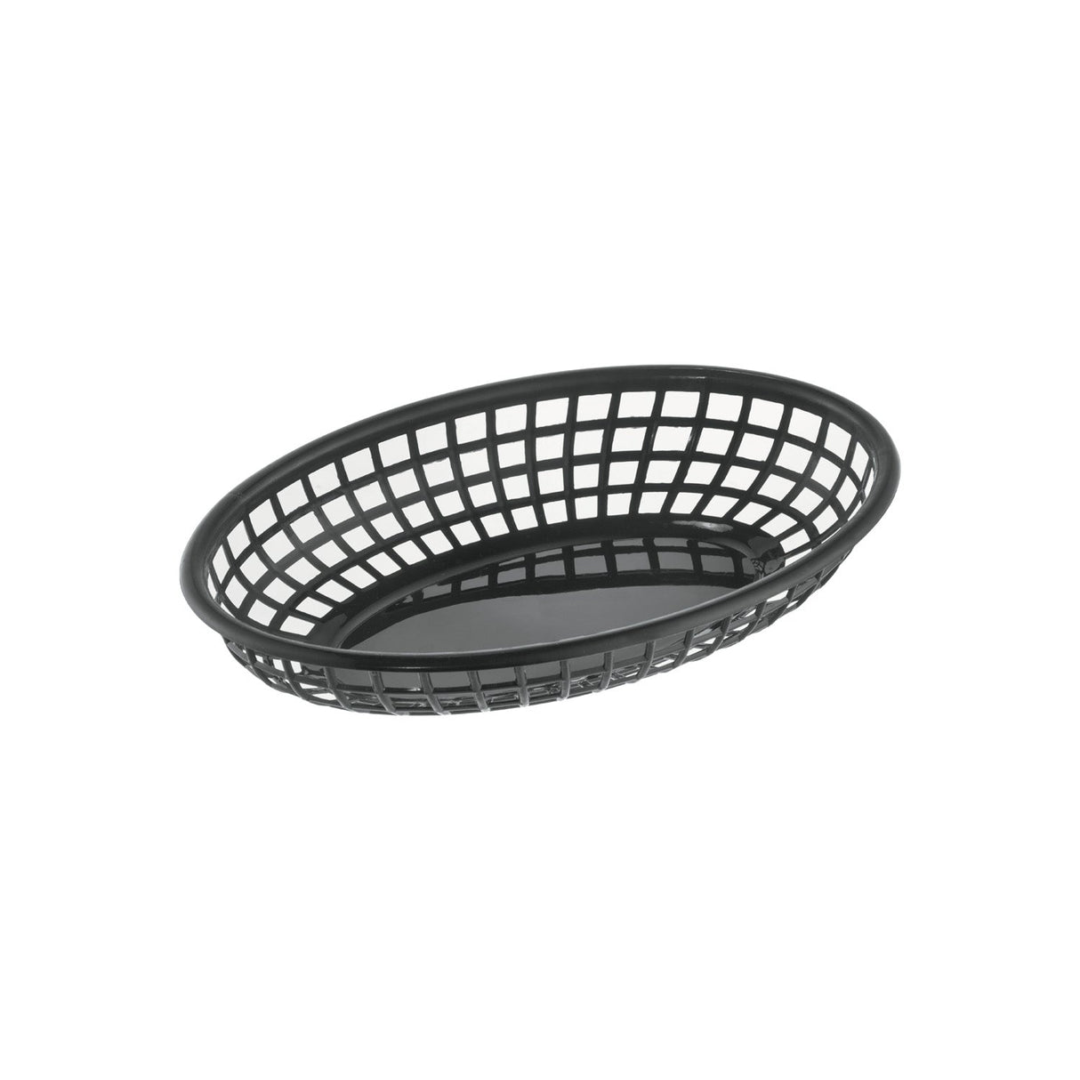 Fast Food Basket PP Oval Black 9-1/4"L