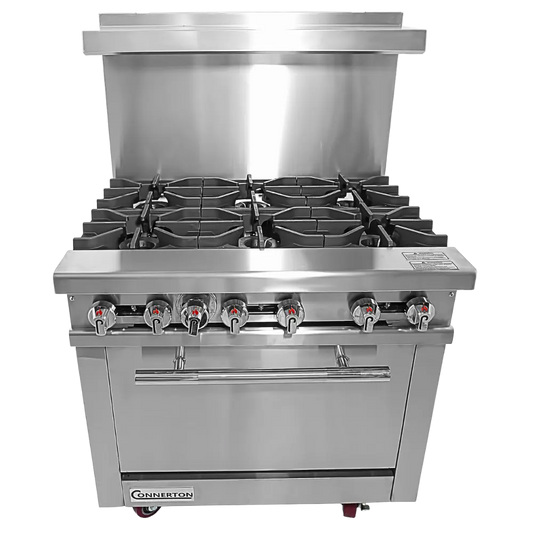 CM36-6 36" Gas Restaurant Range, (1) Standard Oven, (6) Open Burners Made in USA