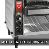 Waring HEAVY-DUTY CONVEYOR TOASTER 208V WITH POWER CONTROL AND BELT SPEED CONTROL  Model: CTS1000B