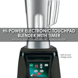 Waring HI-POWER ELECTRONIC KEYPAD BLENDER WITH TIMER AND 64 OZ. STAINLESS-STEEL CONTAINER – MADE IN THE USA* Model: MX1100XTS