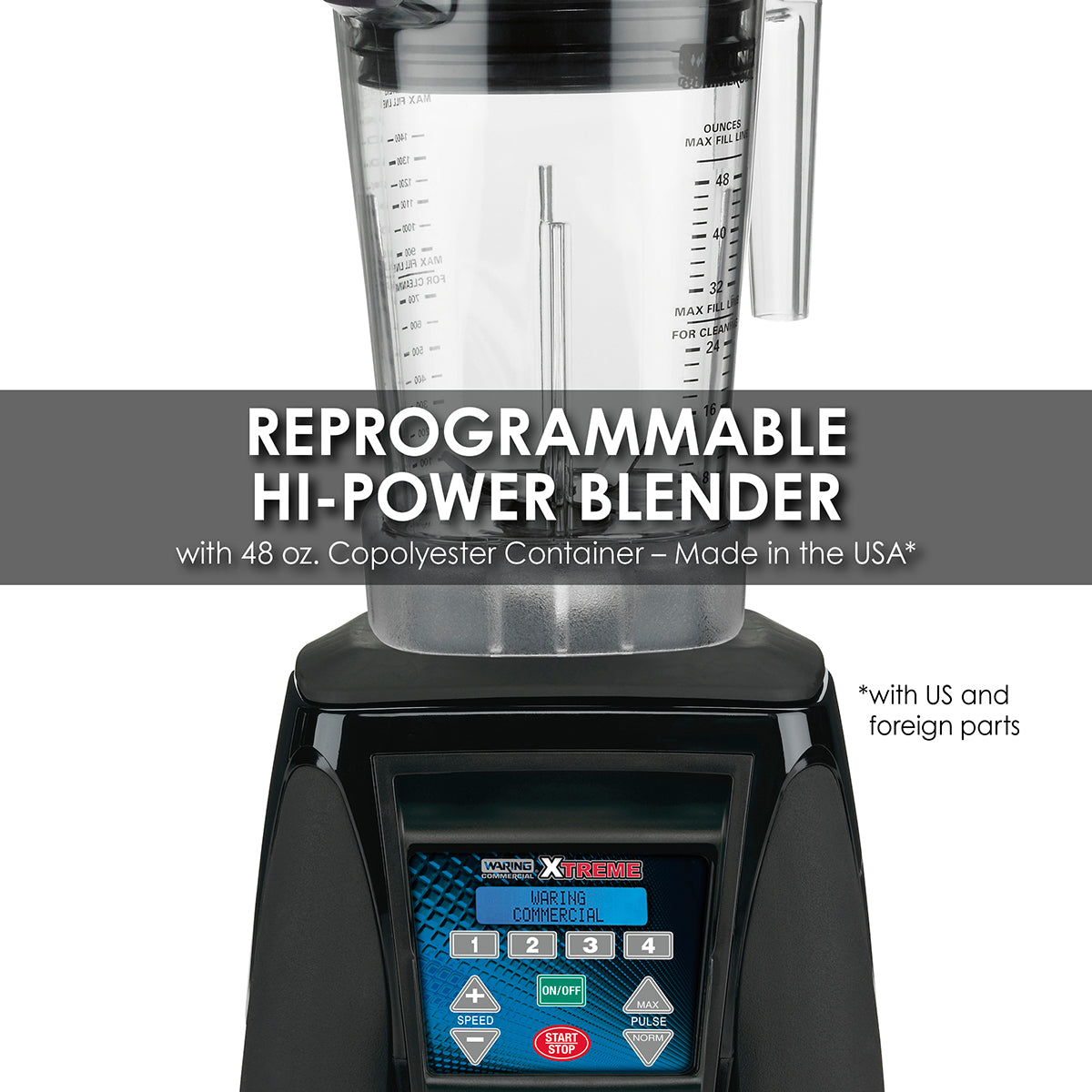 Waring PROGRAMMABLE HI-POWER BLENDER WITH 48 OZ. COPOLYESTER CONTAINER – MADE IN THE USA*  Model: MX1300XTXP