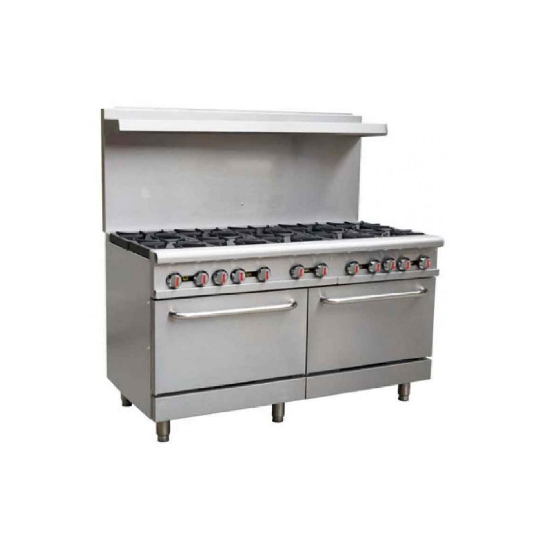 Sapphire SE-RA60 Gas Restaurant Range w/ (10) Open Burners, (2) Standard Ovens, 362.000 BTU