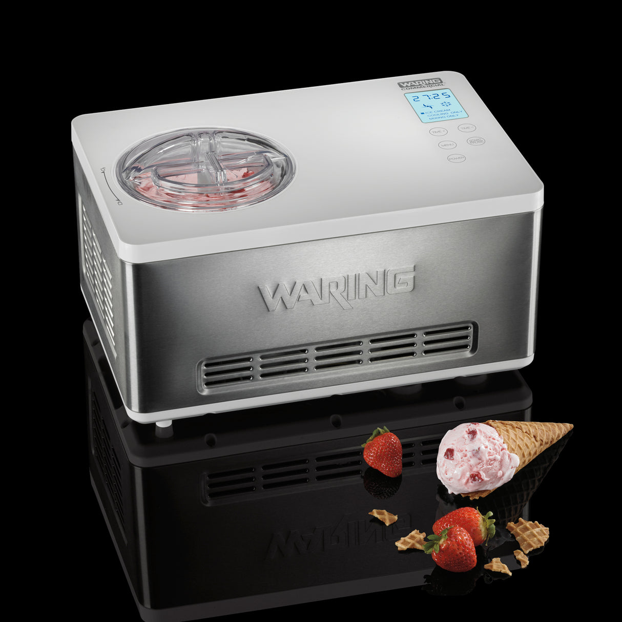 Waring 2-QT. COMPRESSOR ICE CREAM MAKER Model: WCIC20