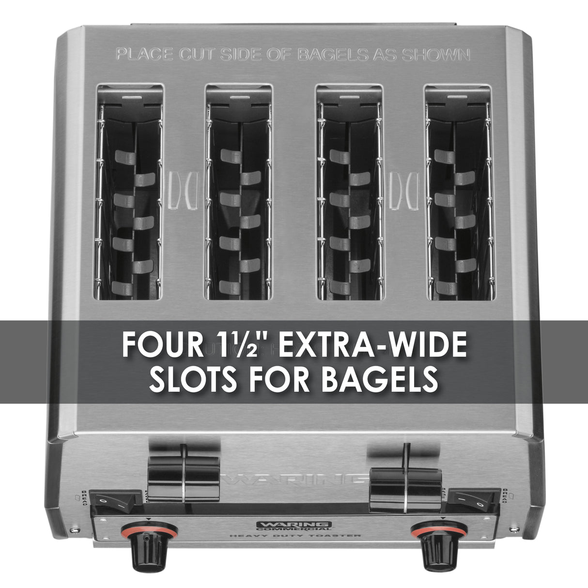 Waring HEAVY-DUTY 4-SLOT SWITCHABLE BREAD & BAGEL TOASTER  Model: WCT855