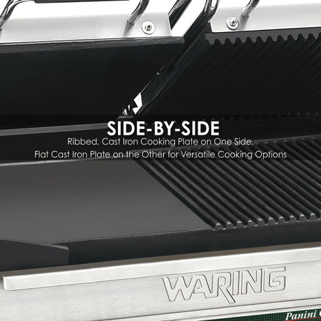 Waring DOUBLE ITALIAN-STYLE PANINI/FLAT GRILL ‚Äì 240V  Model: WDG300