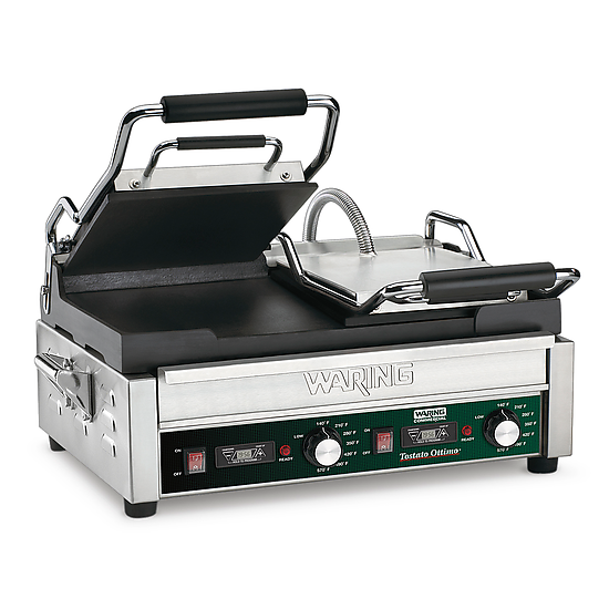 Waring DOUBLE ITALIAN-STYLE FLAT GRILL WITH TIMER - 240V  Model: WFG300T