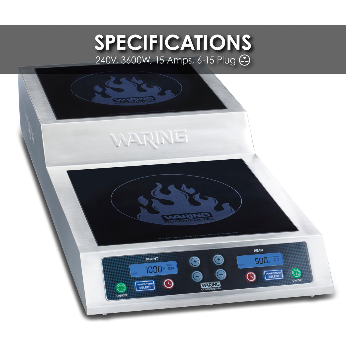 Waring STEP-UP DOUBLE INDUCTION RANGE  Model: WIH800