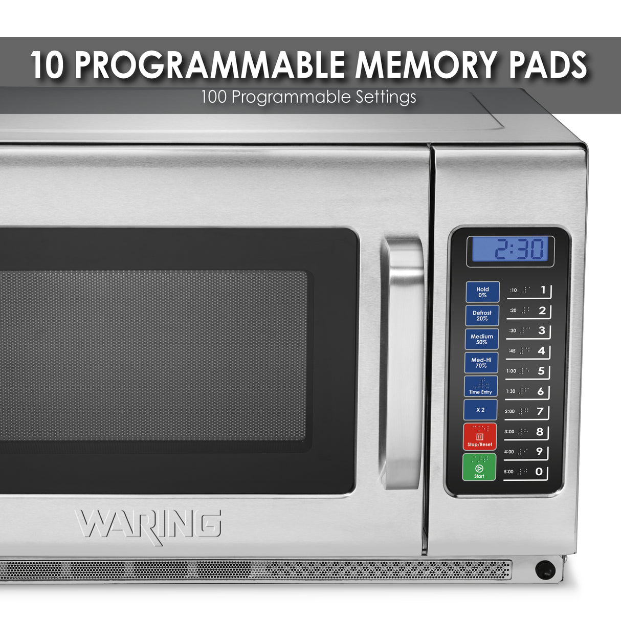 Waring HEAVY-DUTY 1.2 CUBIC FOOT MICROWAVE OVEN  Model: WMO120