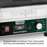 Waring COMPACT ITALIAN-STYLE PANINI GRILL WITH TIMER - 208V  Model: WPG150TB