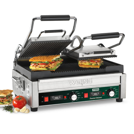 Waring DOUBLE ITALIAN-STYLE PANINI GRILL WITH TIMER - 240V  Model: WPG300T