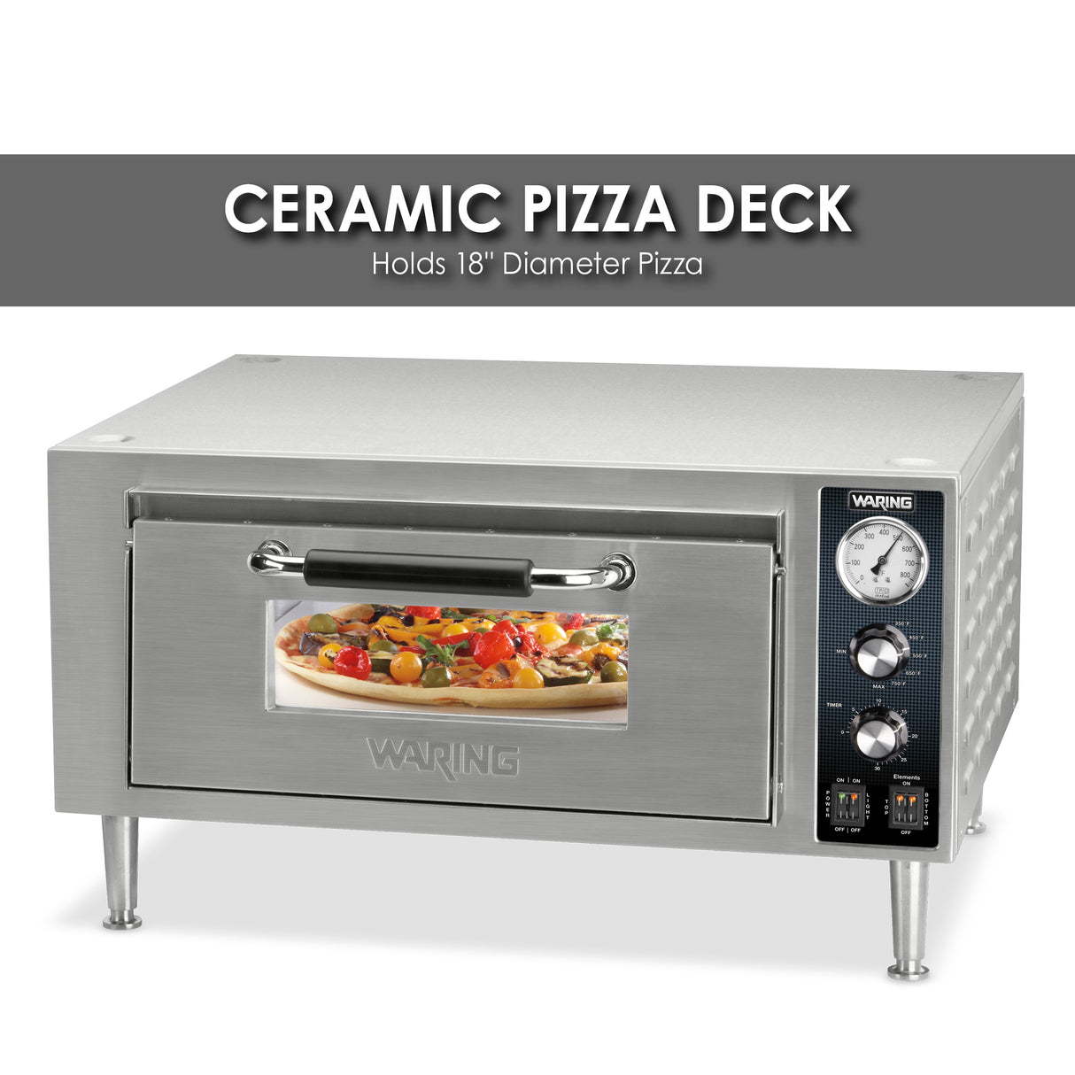 Waring HEAVY-DUTY SINGLE-DECK PIZZA OVEN  Model: WPO500