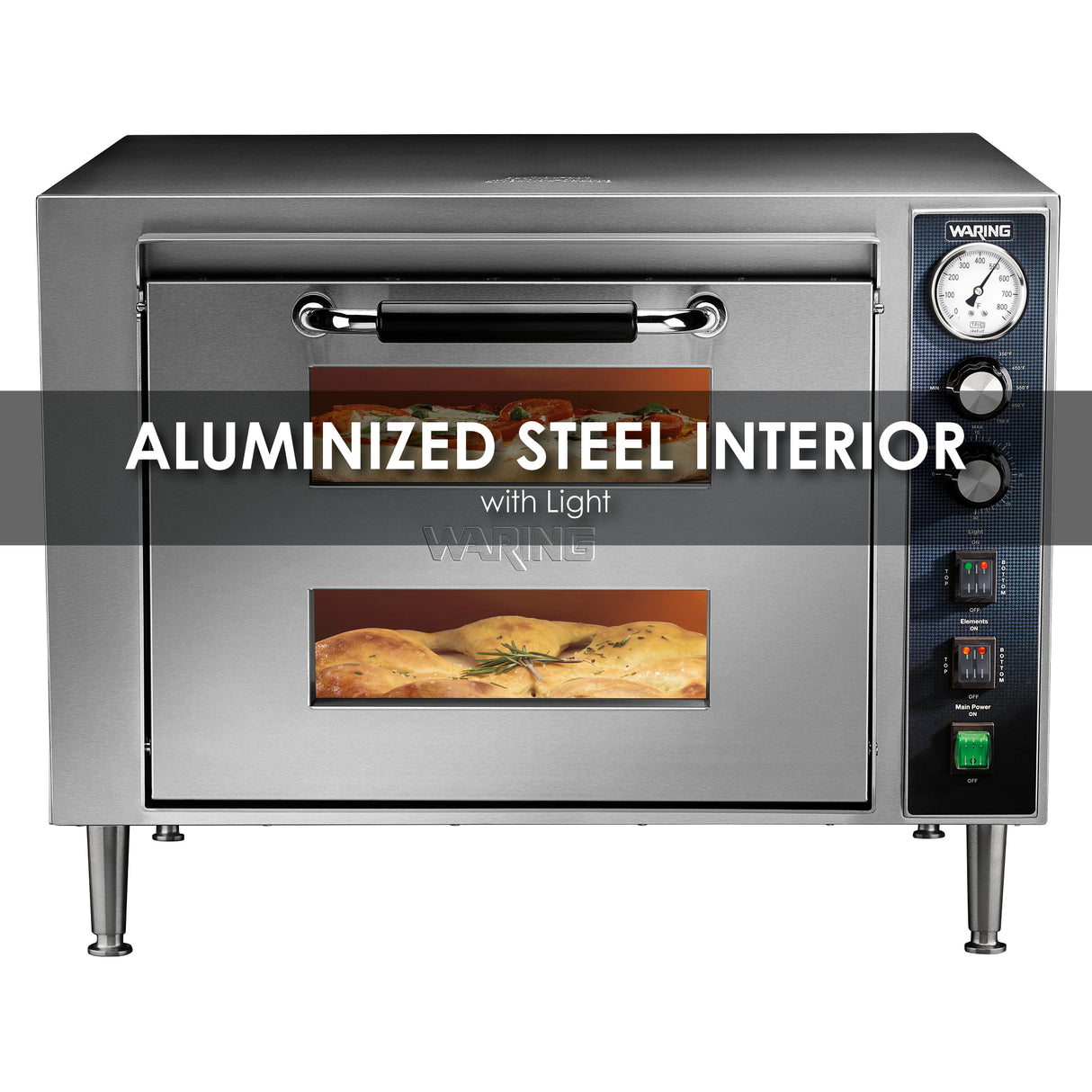 Waring HEAVY-DUTY DOUBLE-DECK PIZZA OVEN - SINGLE CHAMBER  Model: WPO700