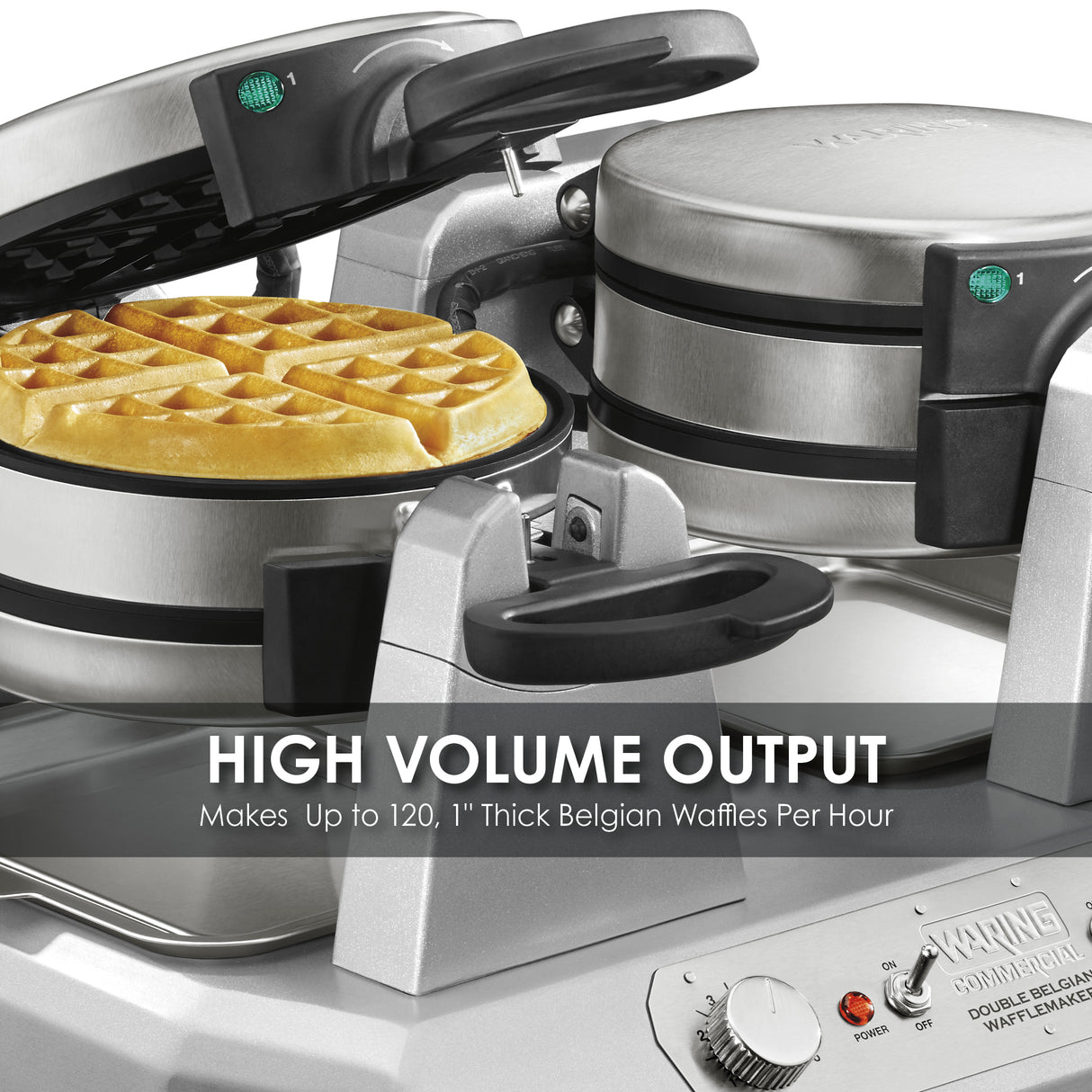 Waring SIDE-BY-SIDE DOUBLE BELGIAN WAFFLE MAKER  Model: WW300BX